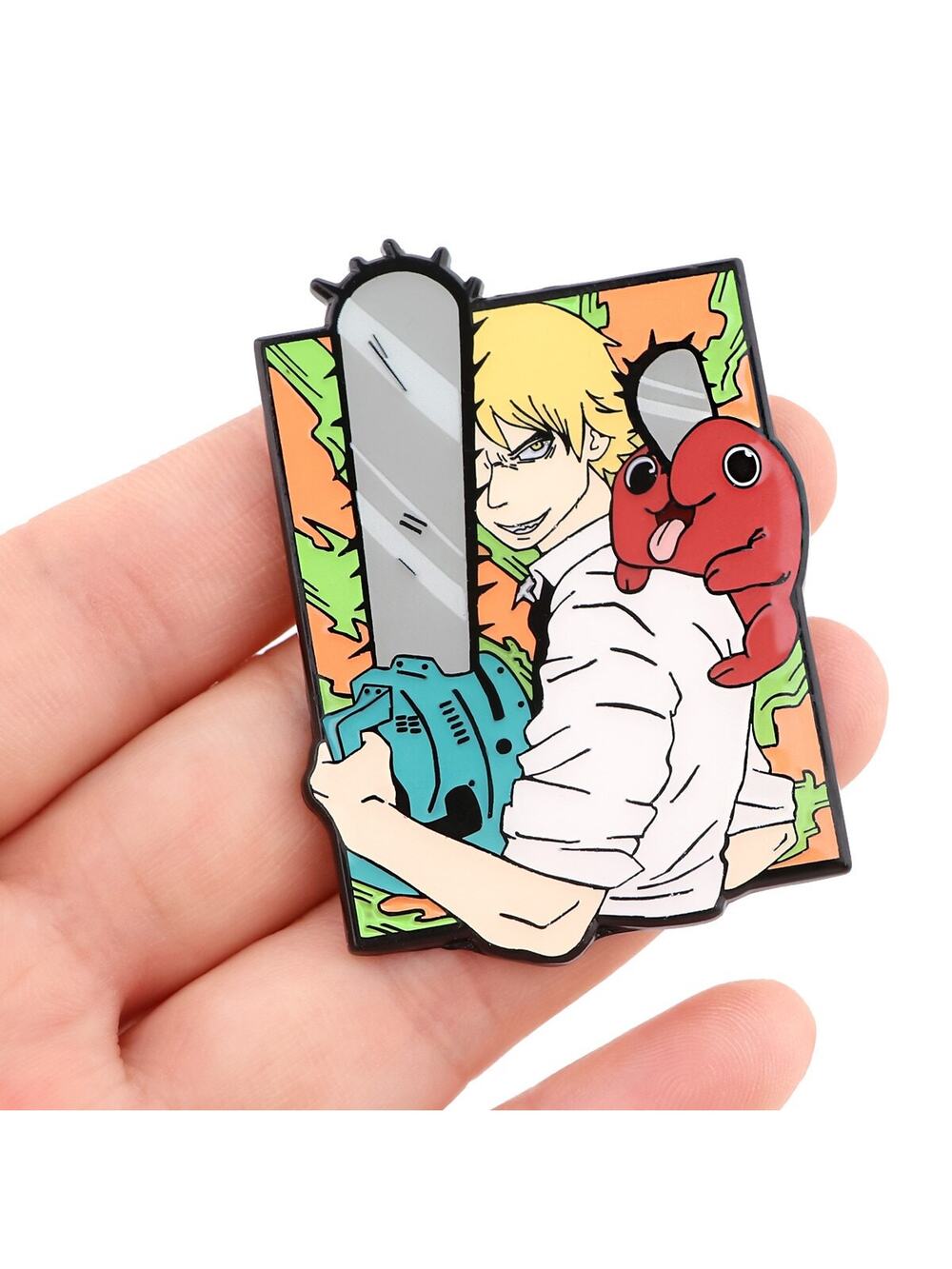 Chainsaw Man Manga Cover DENJI Enamel Pins -Chainsaw-2